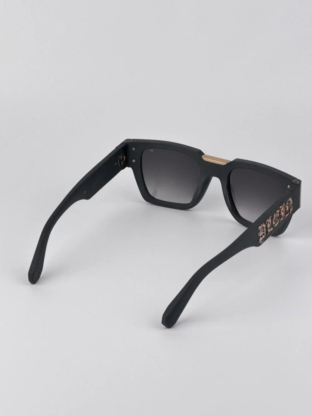 Philipp Plein Unisex Sunglasses Matte Grey Gradient Square Frames SPP095M 0L46
